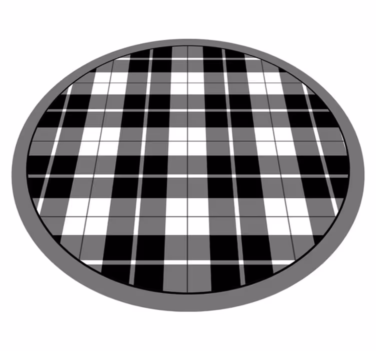 Rutete rutenett vinyl teppe rund - Tenstickers