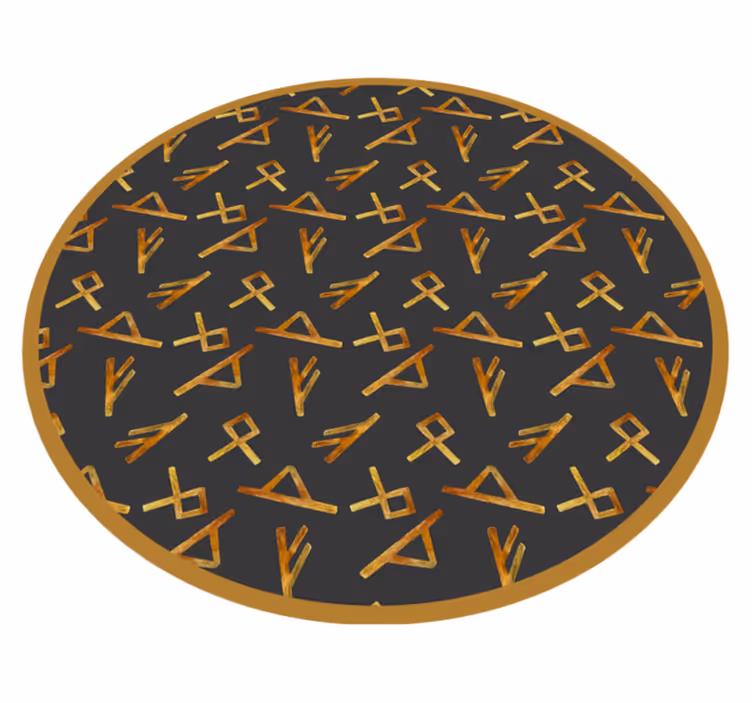 Abstrakte gylne former vinyl teppe geometrisk - Tenstickers