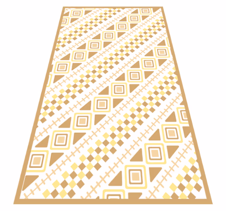 Gul mønstermosaikk vinyl teppe geometrisk - Tenstickers