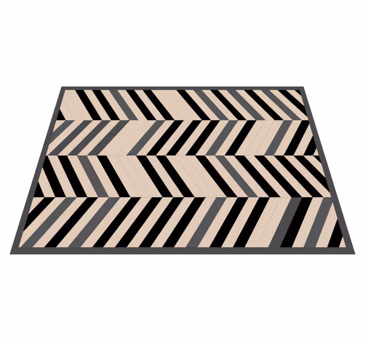 Beige bakgrunn sorte linjer vinyl teppe nordisk - Tenstickers