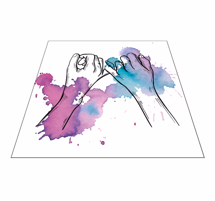 Håndtegnet rosa løfte Vinyl teppe firkant - Tenstickers