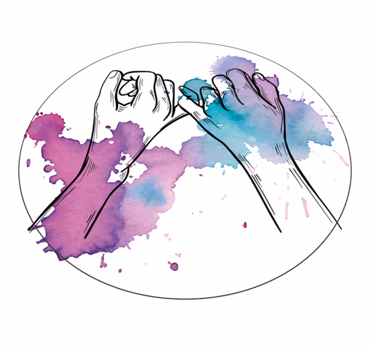 Hendene flettet sammen vinyl teppe ungdom - Tenstickers