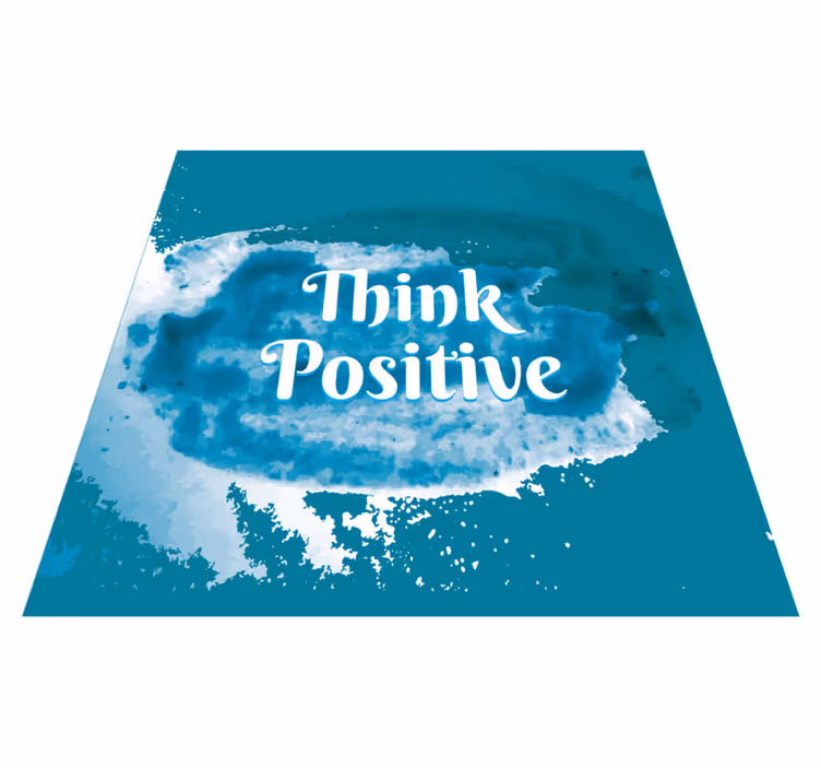 Tenk positivt på akvarellbeis Vinyl teppe firkant - Tenstickers