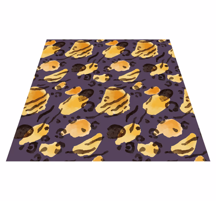 Akvarell tigerflekker vinyl teppe dyreavtrykk - Tenstickers