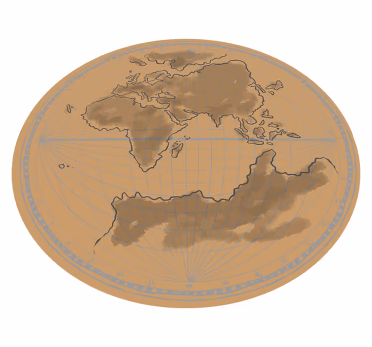 Global kartkontur vinyl teppe verdenskart - Tenstickers