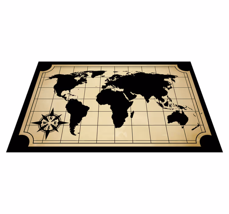 Verdenskartdesign vinyl teppe verdenskart - Tenstickers