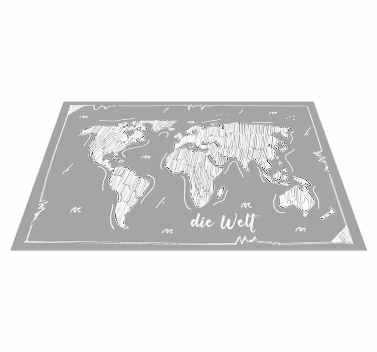 Verdensomriss av kart vinyl teppe verdenskart - Tenstickers