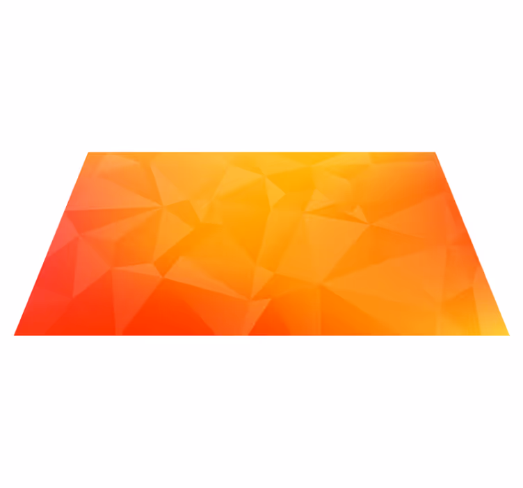 Abstrakte oransje geometriske former vinyl teppe moderne - Tenstickers