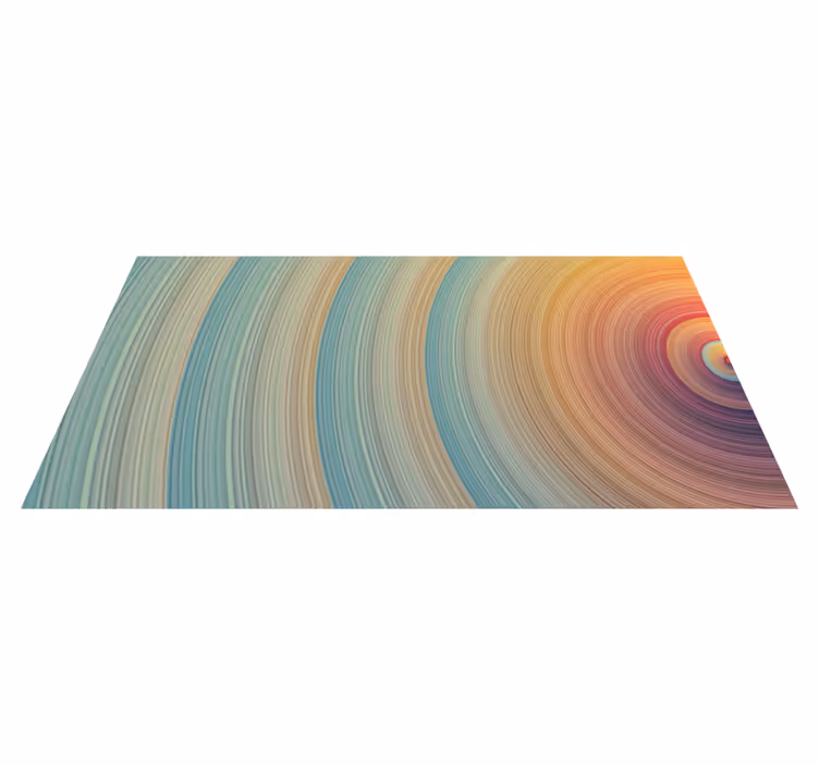Spiralfargede bølger vinyl teppe minimalistisk - Tenstickers