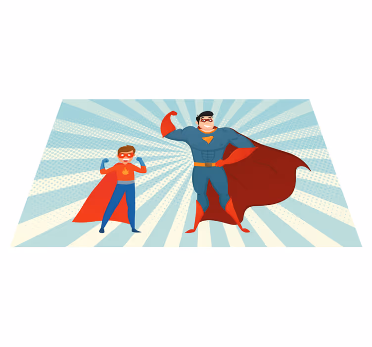 Superheltduo Vinyl teppe flere barn - Tenstickers