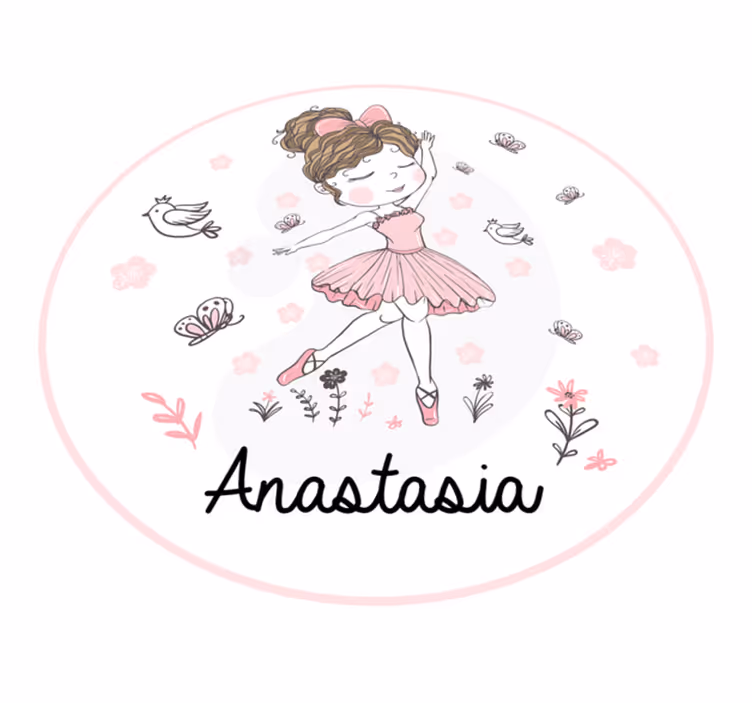 Ballettdanser vinyl teppe med navn - Tenstickers