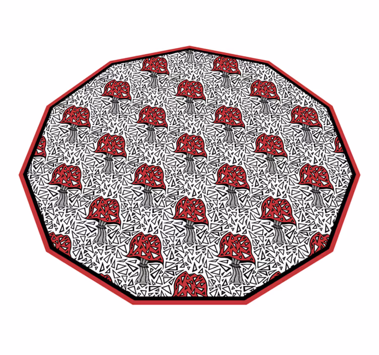 Kunstnerisk soppmotiv vinyl teppe natur - Tenstickers