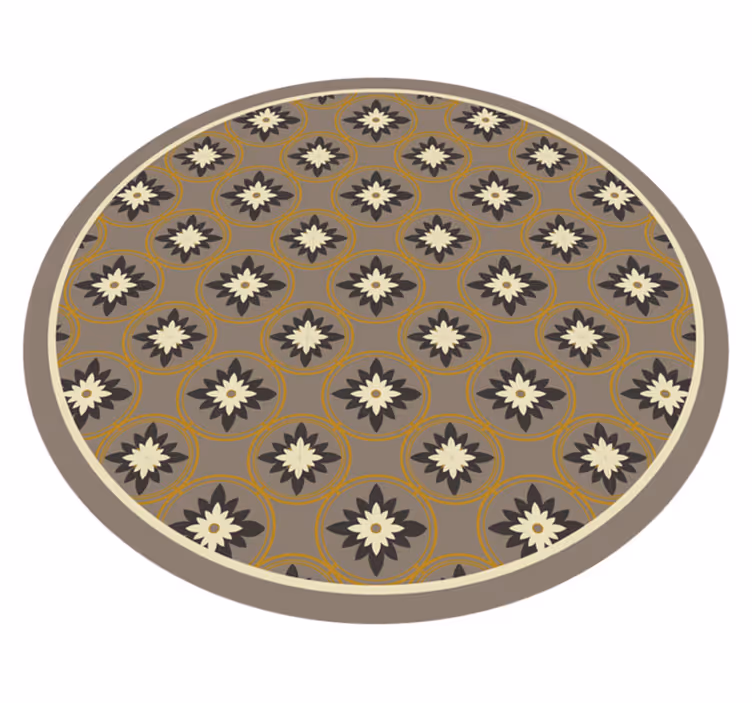 Mønstret sirkel vinyl teppe mosaikk - Tenstickers
