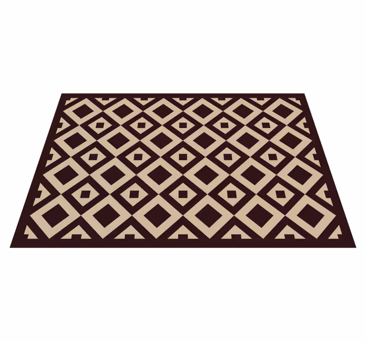 Vintage beige firkantet mønster vinyl teppe hydraulisk - Tenstickers