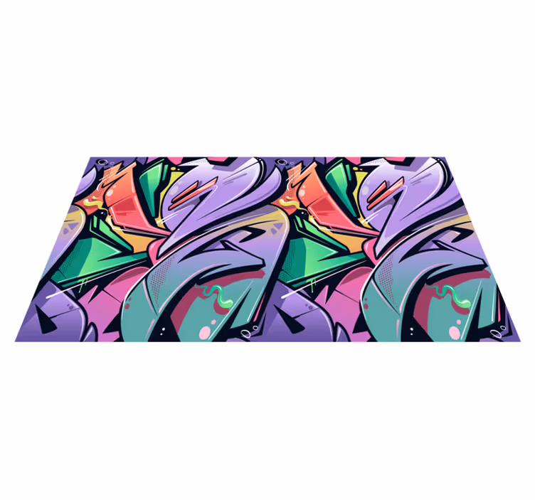 Fargerik graffiti street art vinyl teppe tekstur - Tenstickers