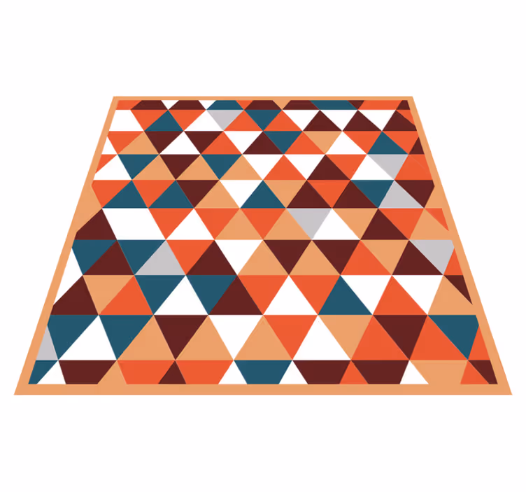 Flerfarget trekant vinyl teppe geometrisk - Tenstickers