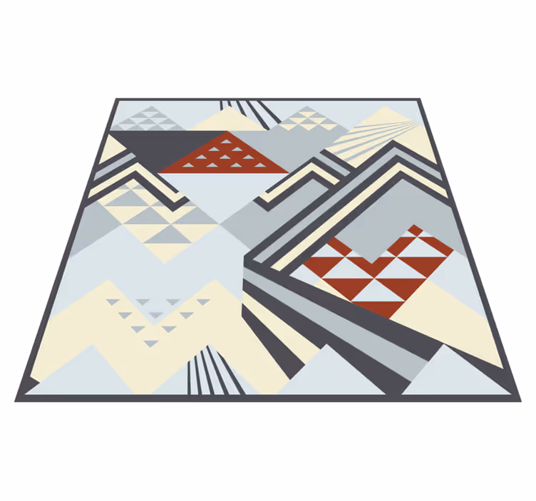 Grå moderne former vinyl teppe geometrisk - Tenstickers