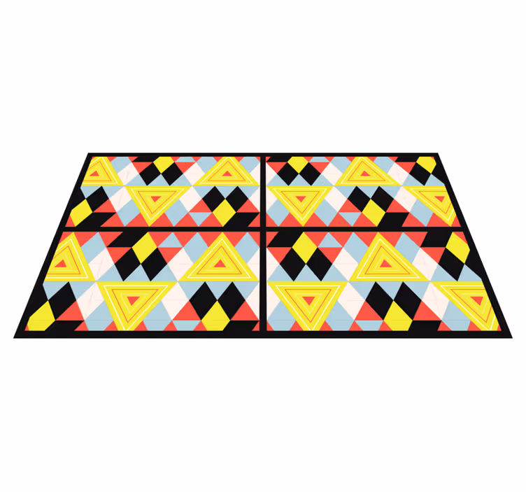 Levende trekanter vinyl teppe geometrisk - Tenstickers
