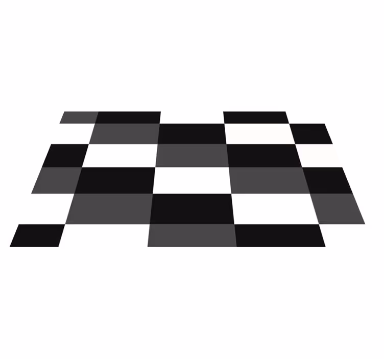 Svart og hvit ruter vinyl teppe geometrisk - Tenstickers