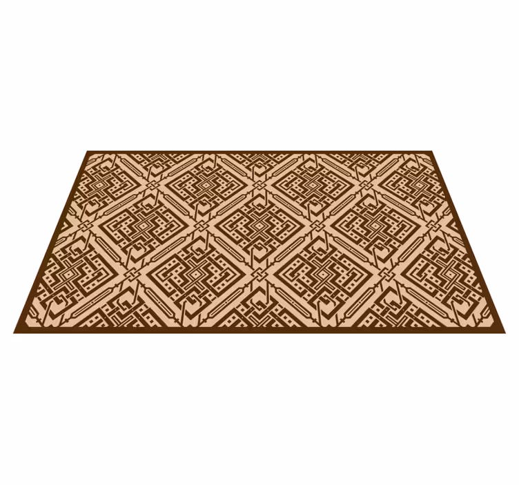 Elegant geometrisk element vinyl teppe stue - Tenstickers