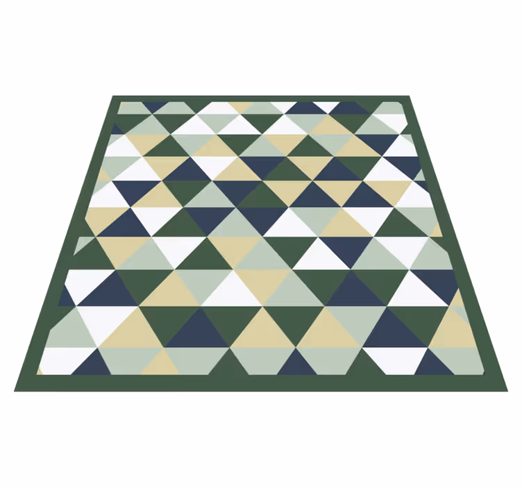 Grønne og blå nordiske trekanter vinyl teppe geometrisk - Tenstickers