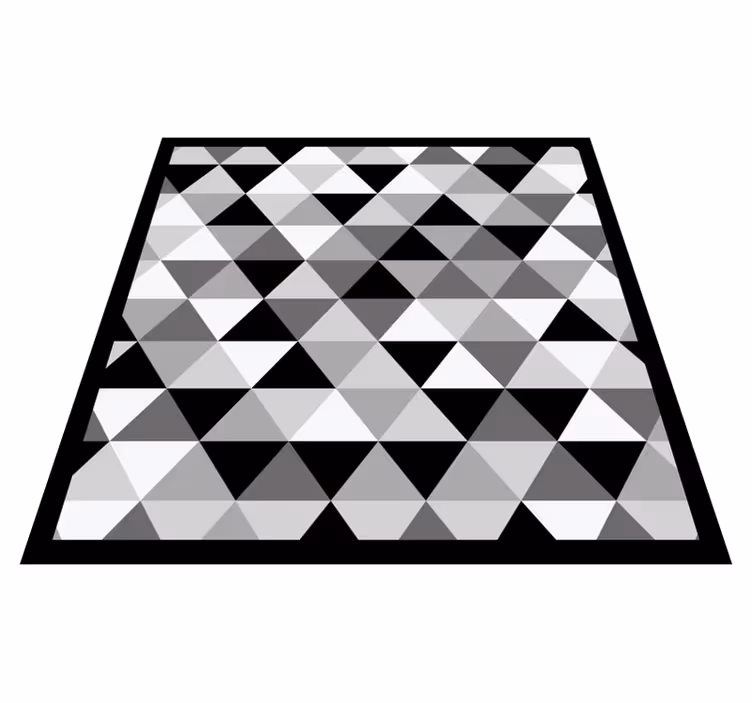 Hvite, grå og svarte trekanter design vinyl teppe geometrisk - Tenstickers