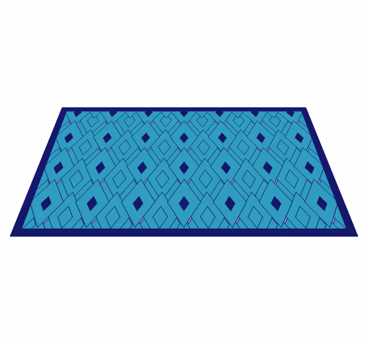 Blå diamantelementer vinyl teppe geometrisk - Tenstickers