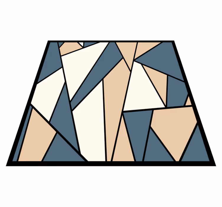 Nordisk blå og grå trekanter design vinyl teppe geometrisk - Tenstickers