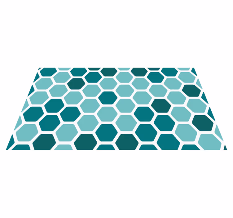 Grønt bikakemotiv vinyl teppe geometrisk - Tenstickers