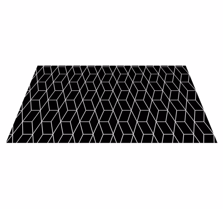 Overlappende sorte firkanter vinyl teppe minimalistisk - Tenstickers