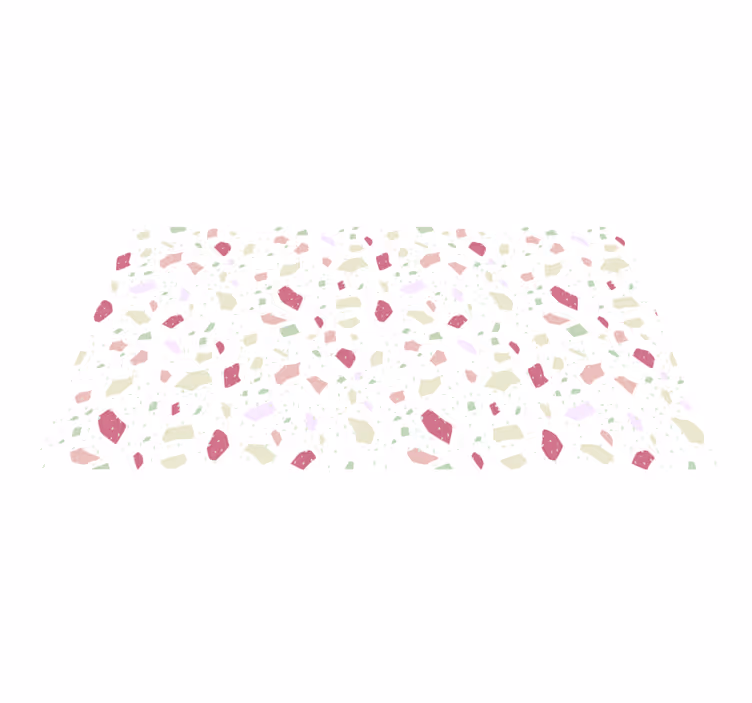 Uregelmessig terrazzo i pastell vinyl teppe minimalistisk - Tenstickers