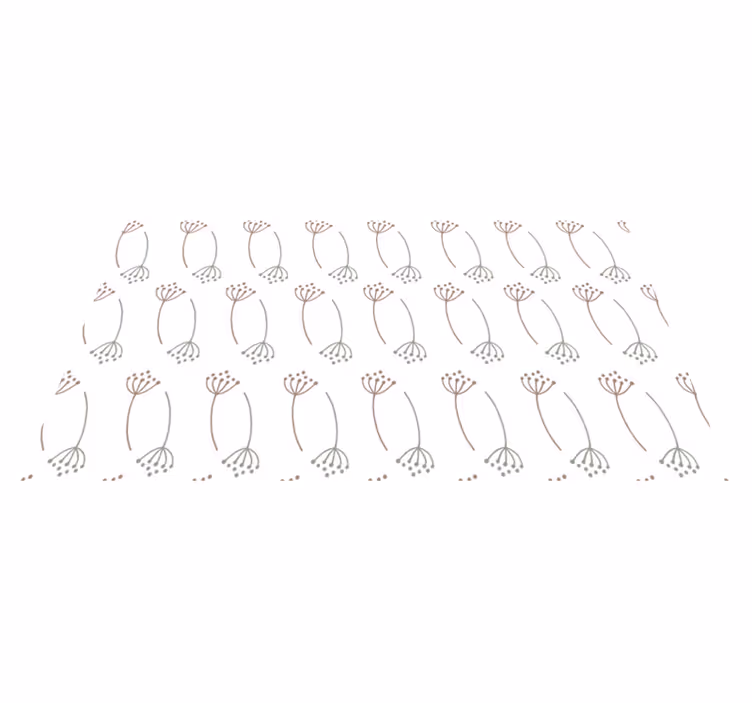 Blomsterstilkmønster vinyl teppe blomster og planter - Tenstickers