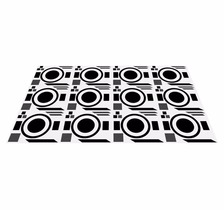 Skarpe, svarte sirkler vinyl teppe geometrisk - Tenstickers