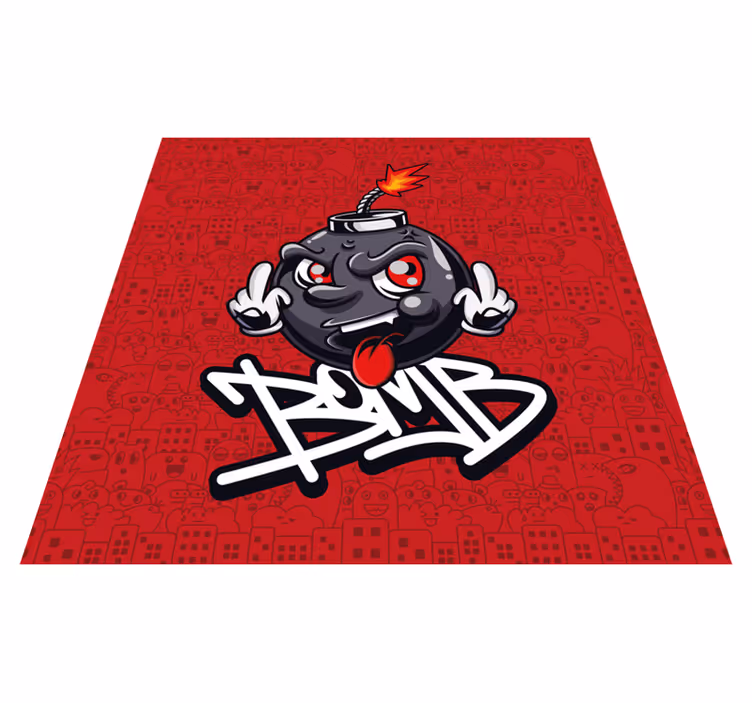 Tegneseriebombefigur vinyl teppe ungdom - Tenstickers