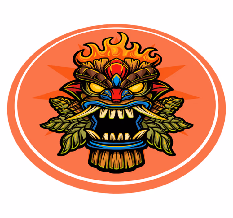 Tiki-maske vinyl teppe ungdom - Tenstickers