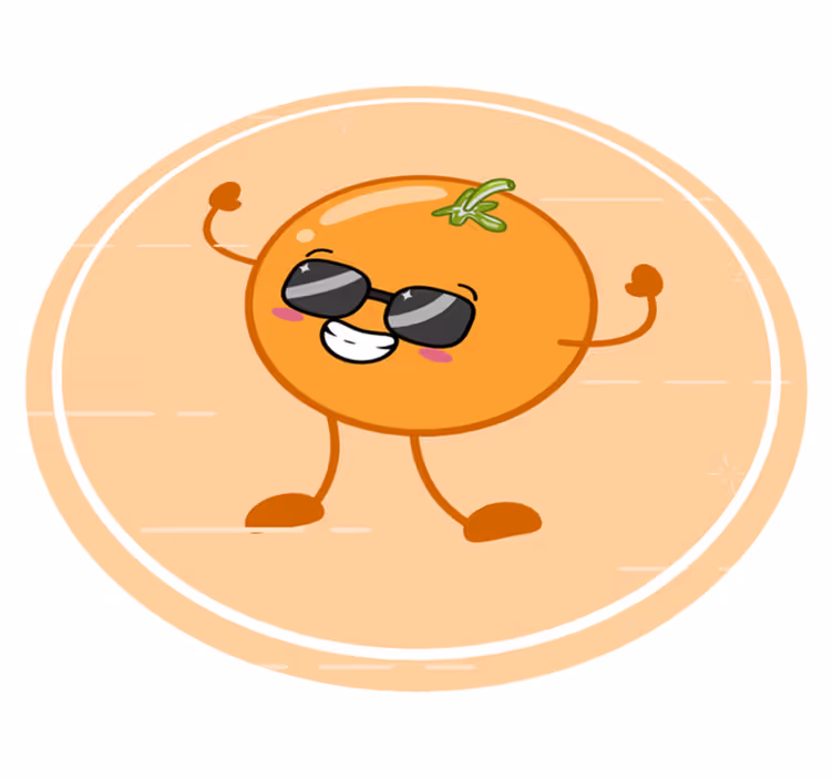 Oransje tegneserie for solbriller vinyl teppe moderne - Tenstickers