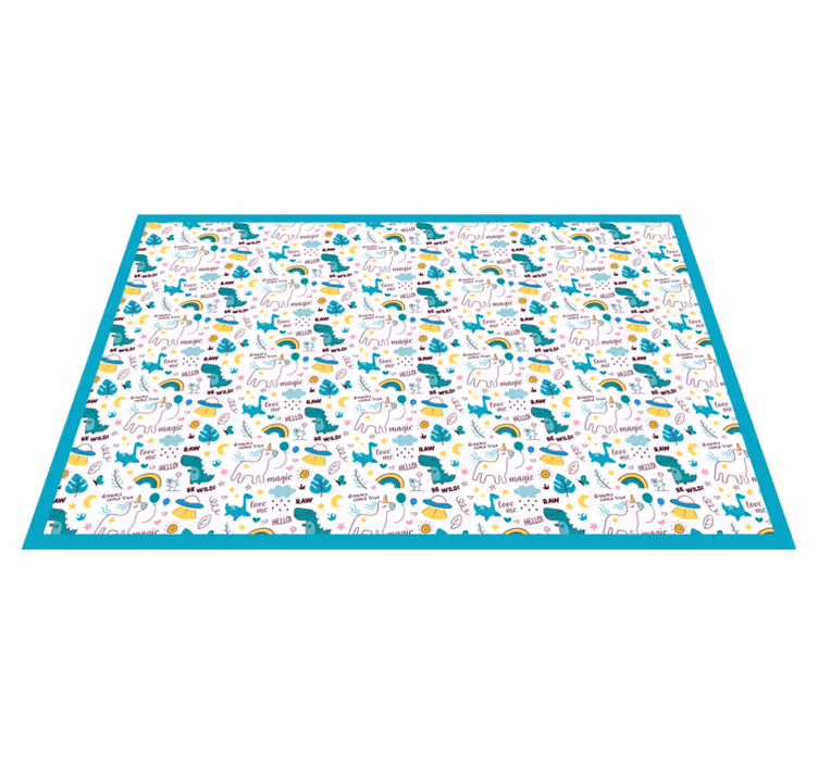Fargerikt dinosaureventyr vinyl teppe baby - Tenstickers