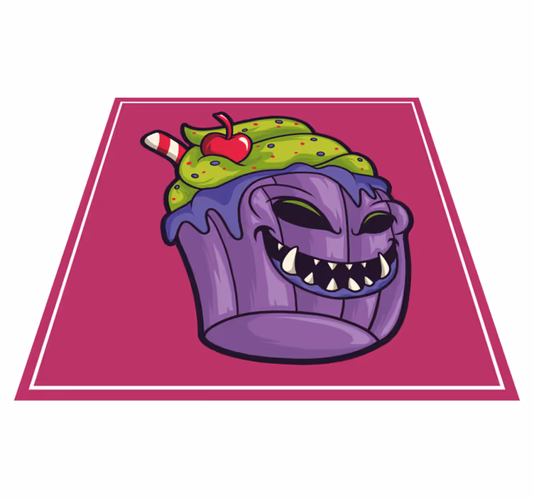 Glupsk cupcake-monster vinyl teppe ungdom - Tenstickers