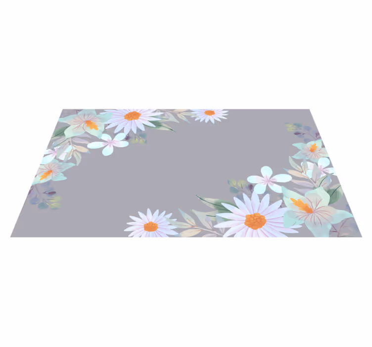 Naturlig kantdesign vinyl teppe blomster og planter - Tenstickers