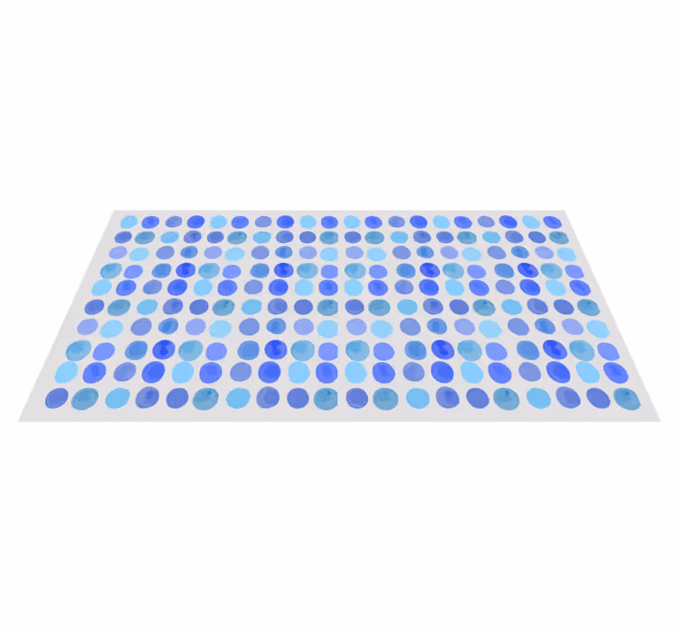 Mørk blå akvarellpolka vinyl teppe geometrisk - Tenstickers