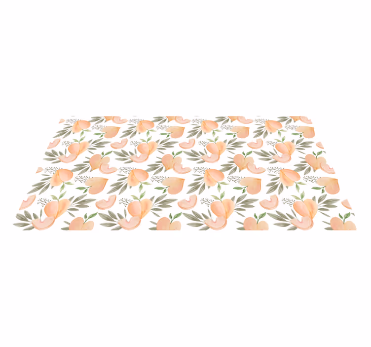 Akvarell fersken vinyl teppe blomster og planter - Tenstickers