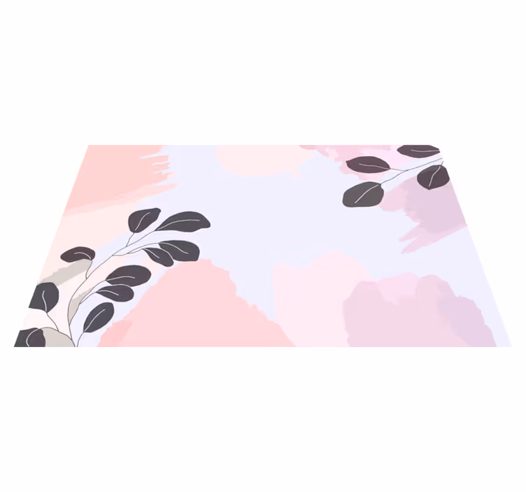 Elegant bladmønster vinyl teppe blomster og planter - Tenstickers