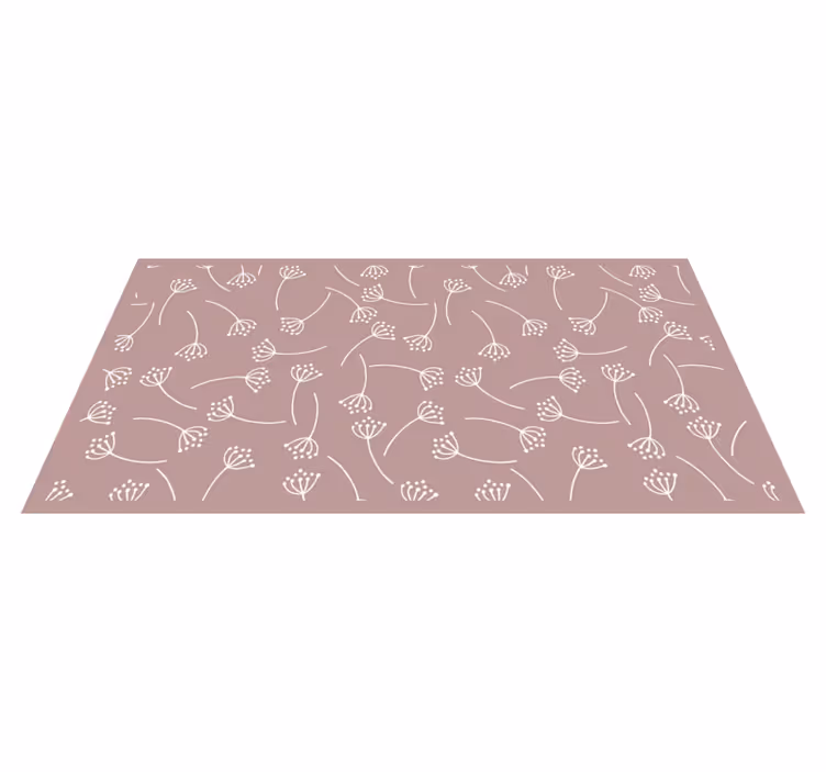 Mykt blomstermønster vinyl teppe natur - Tenstickers