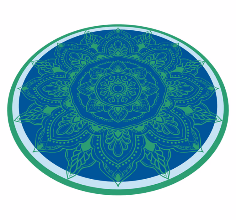 Forseggjort blomsteroppsats vinyl teppe mandala - Tenstickers