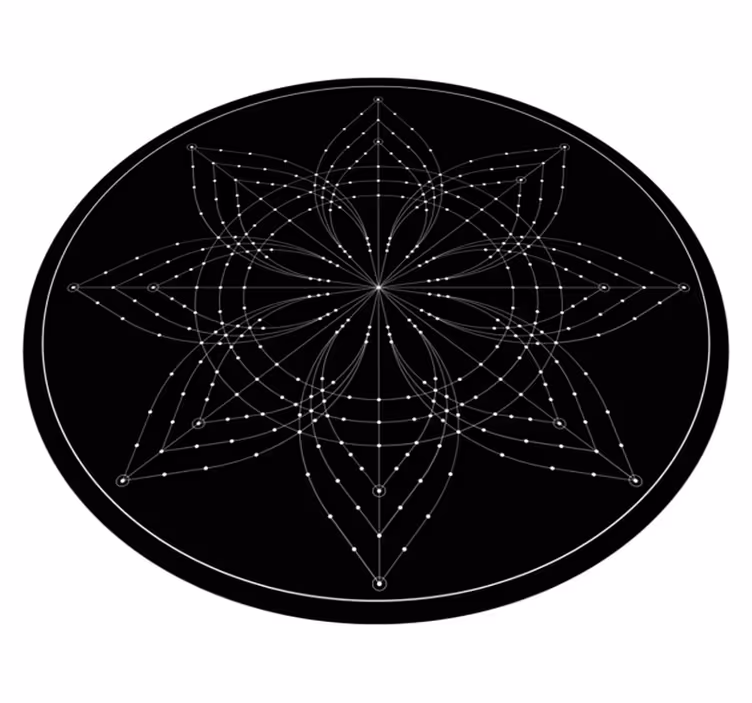 Elegant lotusmønster vinyl teppe mandala - Tenstickers