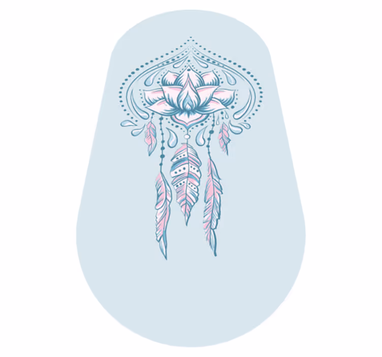 Lotusmønster vinyl teppe mandala - Tenstickers