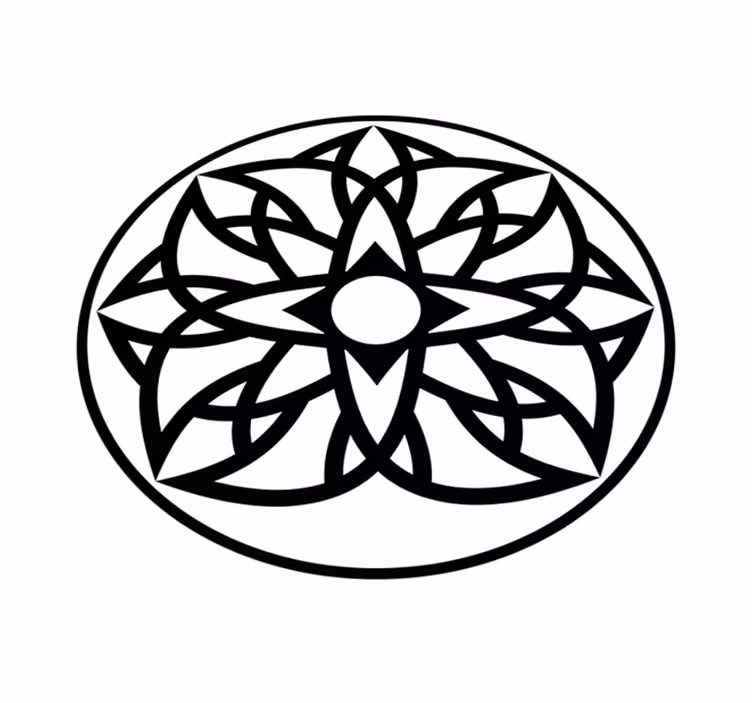 Enkel blomsteroppsummering vinyl teppe mandala - Tenstickers