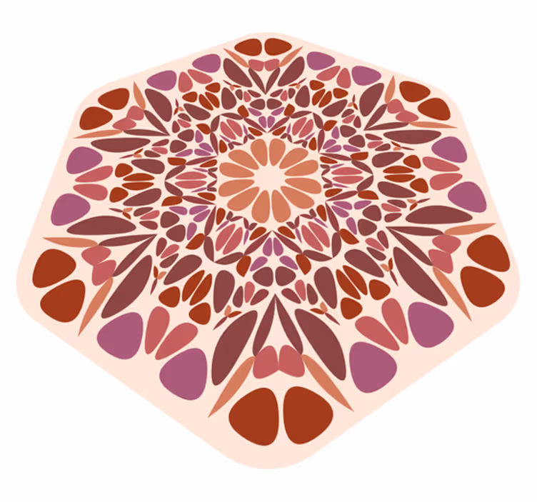 Livlig blomsterelement vinyl teppe mandala - Tenstickers
