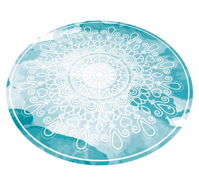 Elegante akvarelltoner vinyl teppe mandala - Tenstickers