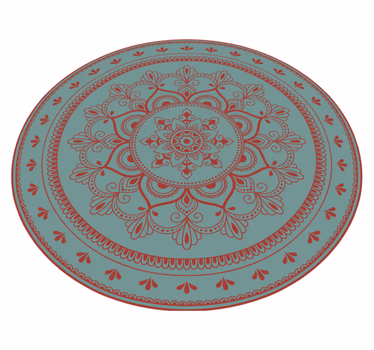 Kompleks sirkulær illustrasjon vinyl teppe mandala - Tenstickers